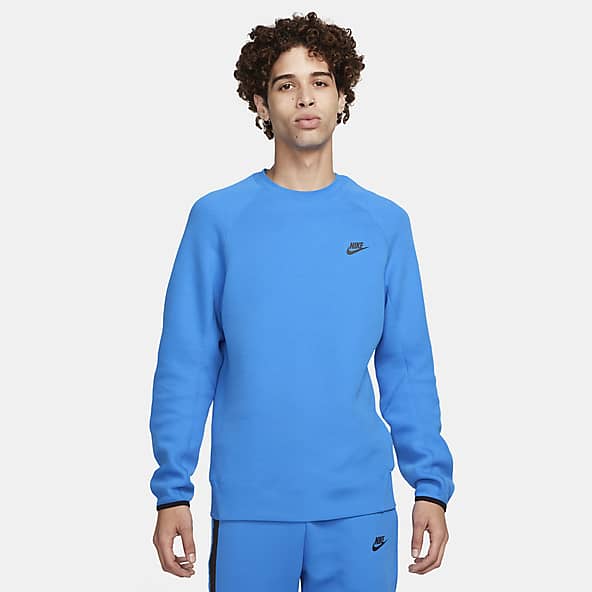 Blue Crew Neck Sweatshirts. Nike